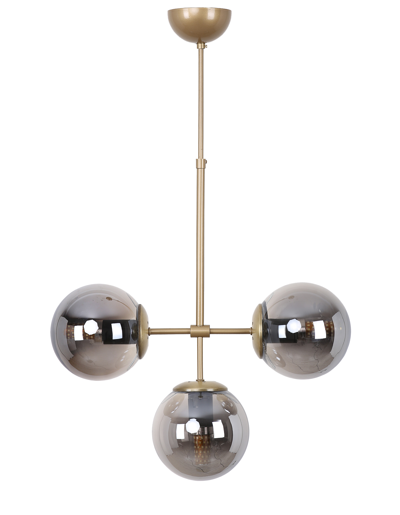 Seagull 3-Piece Distressed Smoked Glass Chandelier