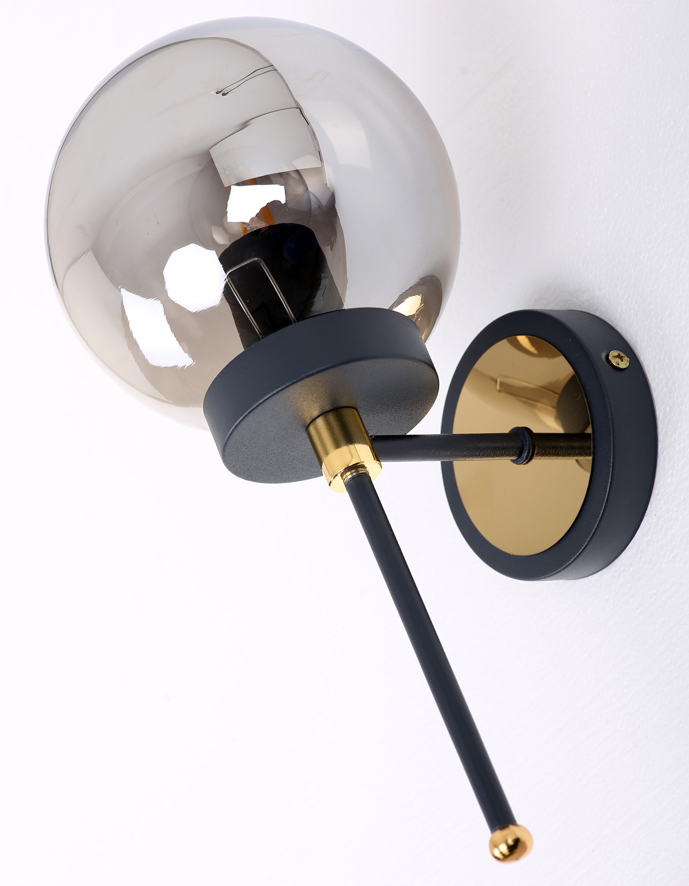 Tokyo Black Gold Smoked Glass Sconce