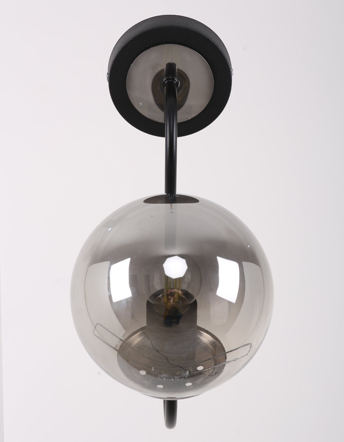 Oslo Black Gold Smoked Glass Sconce