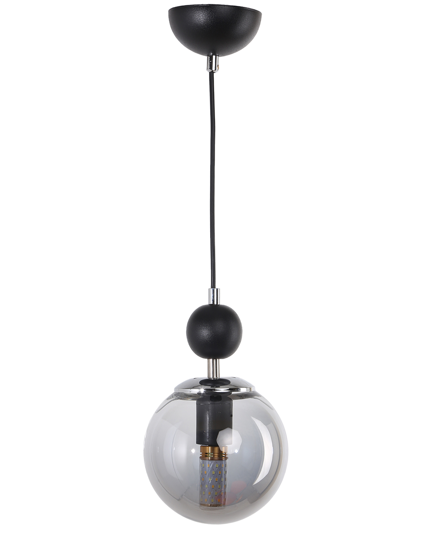 Marble Black Chrome Plating Smoked Glass Chandelier