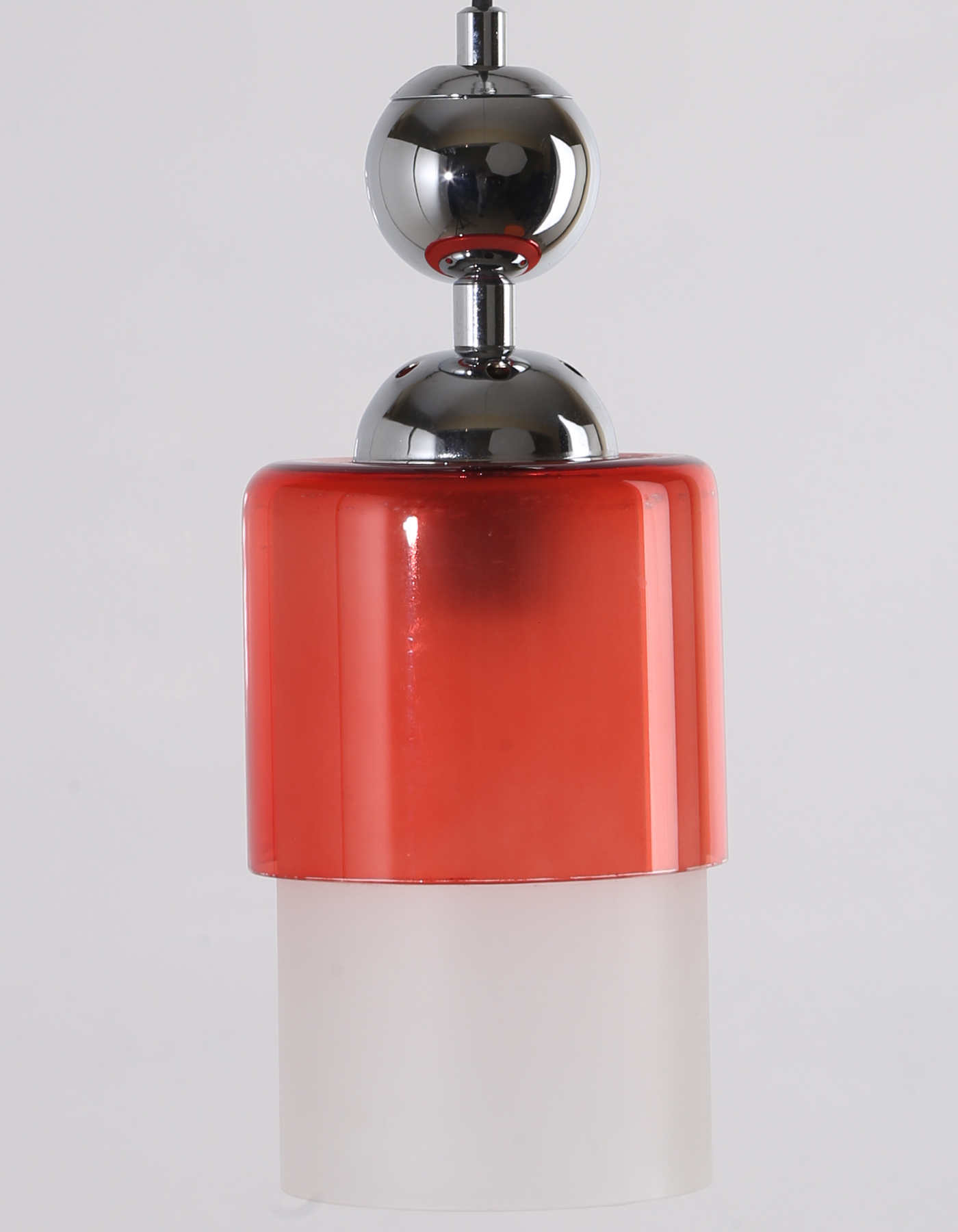 Marble Chrome Plating Red White Cylinder Glass Chandelier