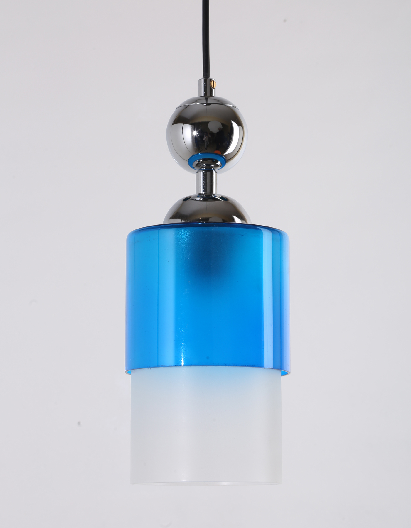 Marble Chrome Plating Blue White Cylinder Glass Chandelier