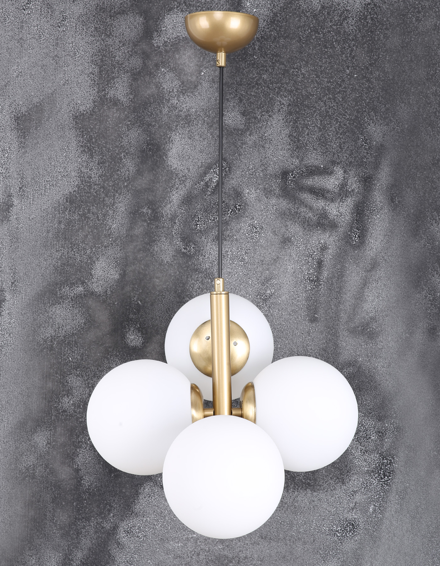 Forte Distressed White Glass Chandelier