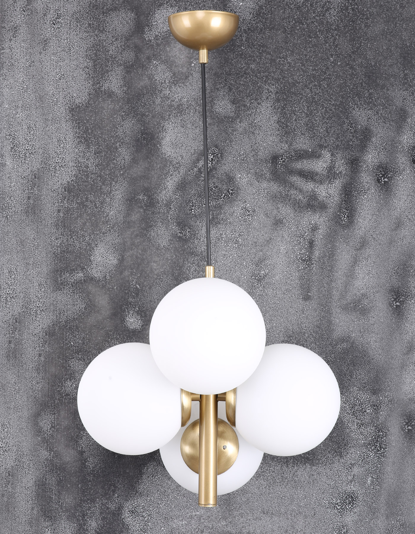 Forte Distressed White Glass Chandelier