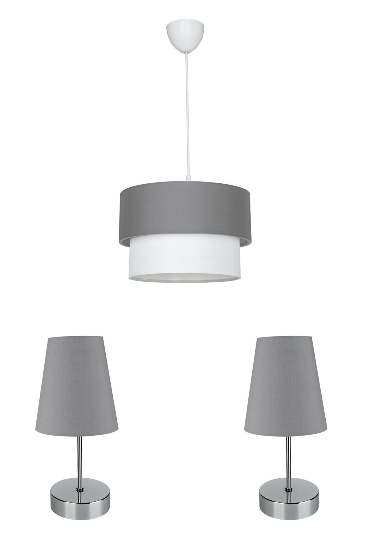 3'lu Yatak 1 pcs Ceiling lighting/2 pcs Table Lamp