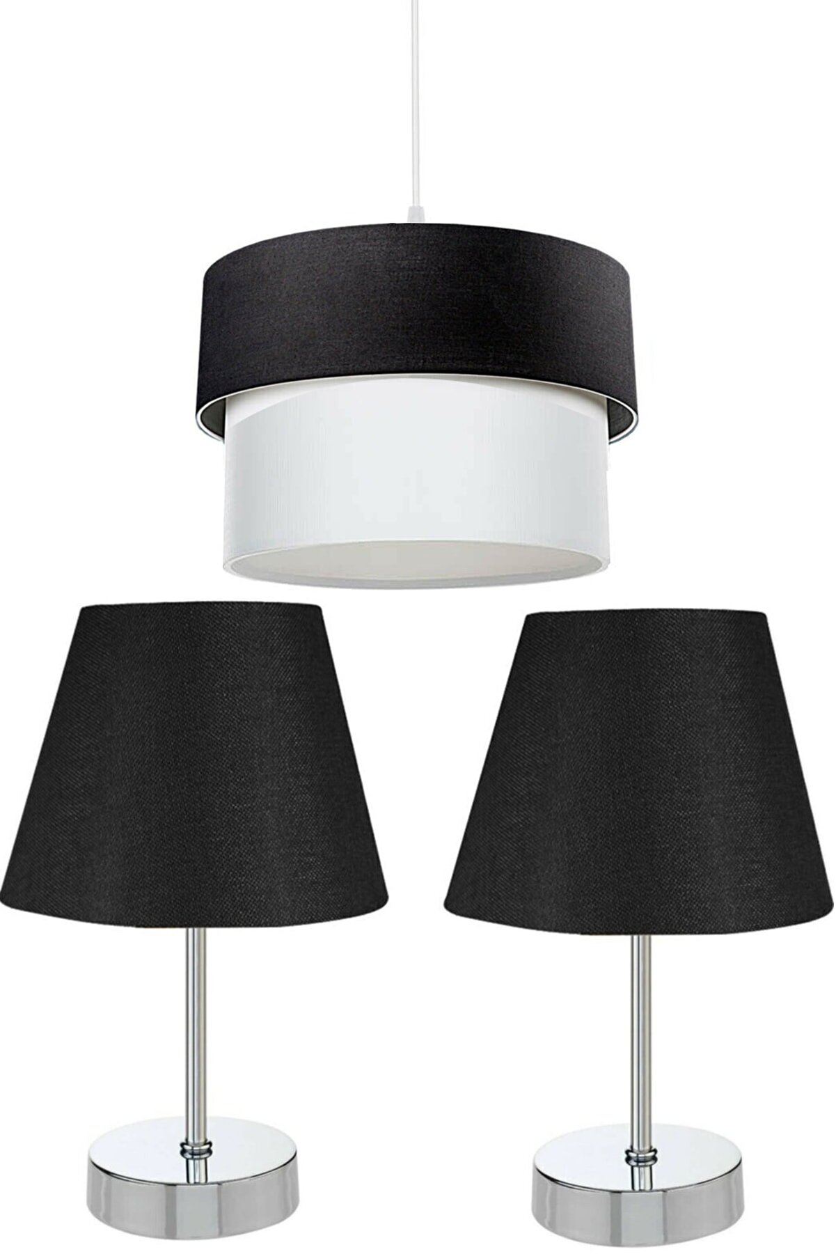 3'lu set 1 pcs Ceiling lighting/2 pcs Table Lamp