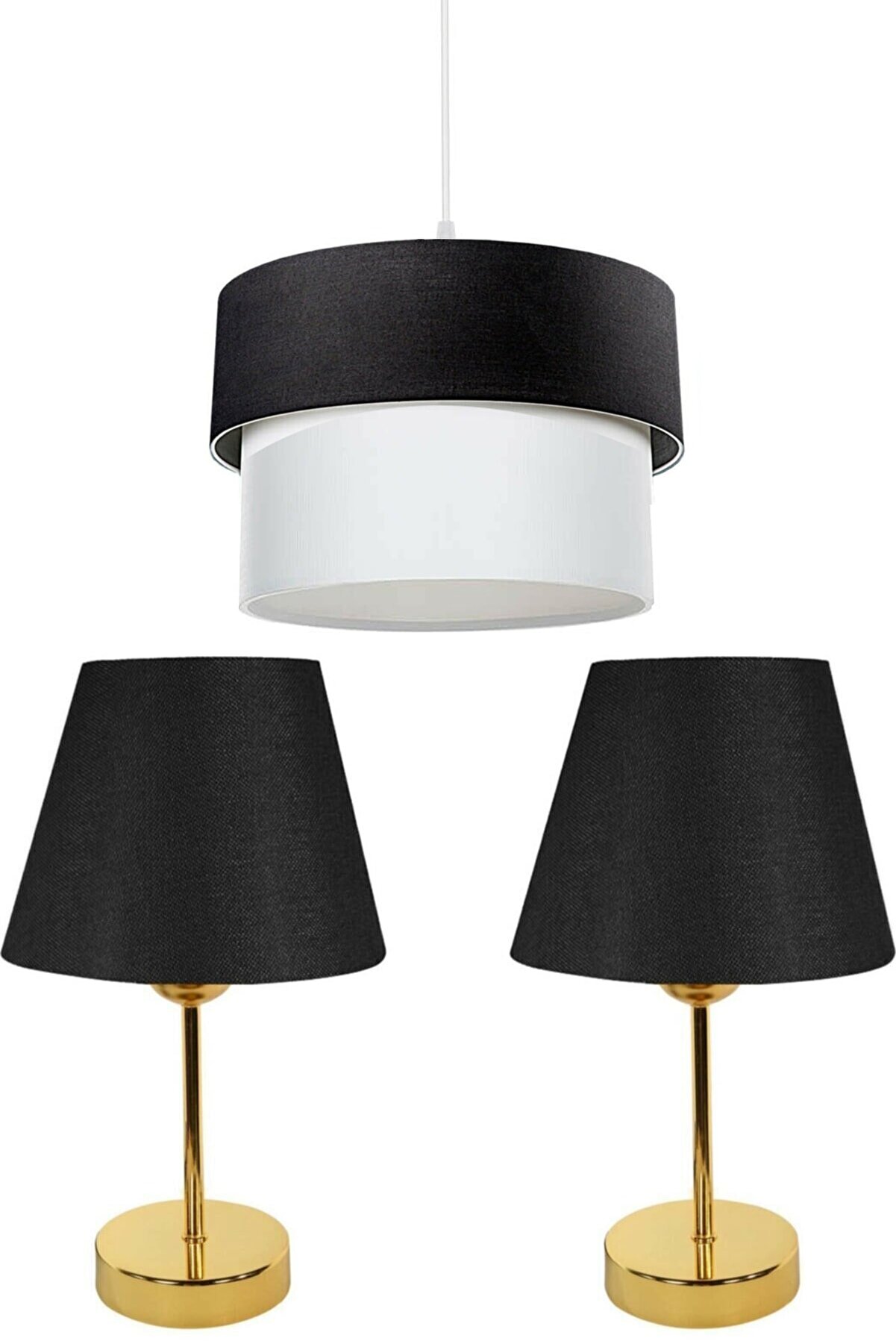 3'lu set 1 pcs Ceiling lighting/2 pcs Table Lamp