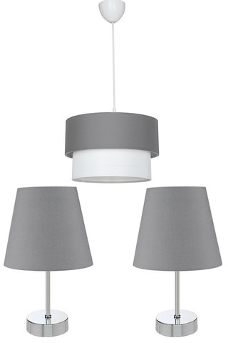 3'lu Komodin Set of 2 pcs Table lamp and 1 pcs pendant lamp