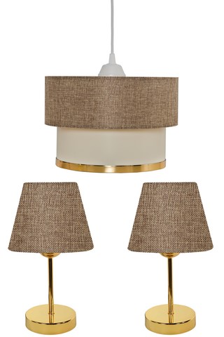 Love Set of 2 pcs Table lamp and 1 pcs pendant lamp
