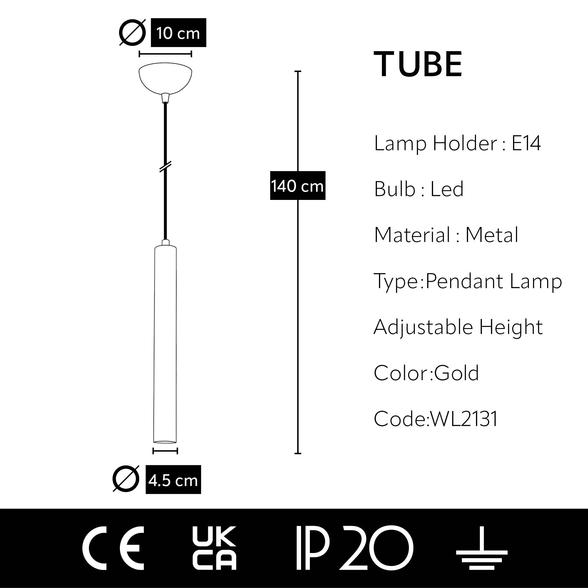 TUBE  Pendant lamp